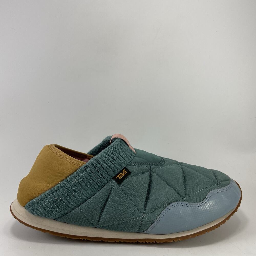 Teva ReEmber Moc Green Camp Slippers Womens Size 11 Quilted Slip On Mule Shoes